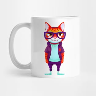 Cute red cat in classes Mug